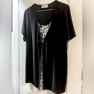 Claire France black/white top for women XL (Ptp22)